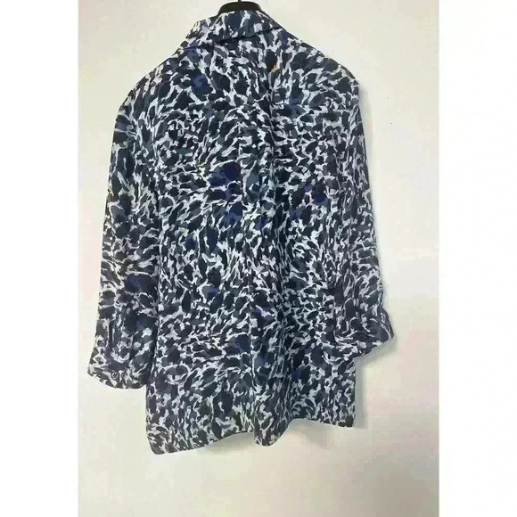 GERARD DAREL Silk Animal Print Lace Up Shirt Blue FR40 US8 - Picture 5 of 5